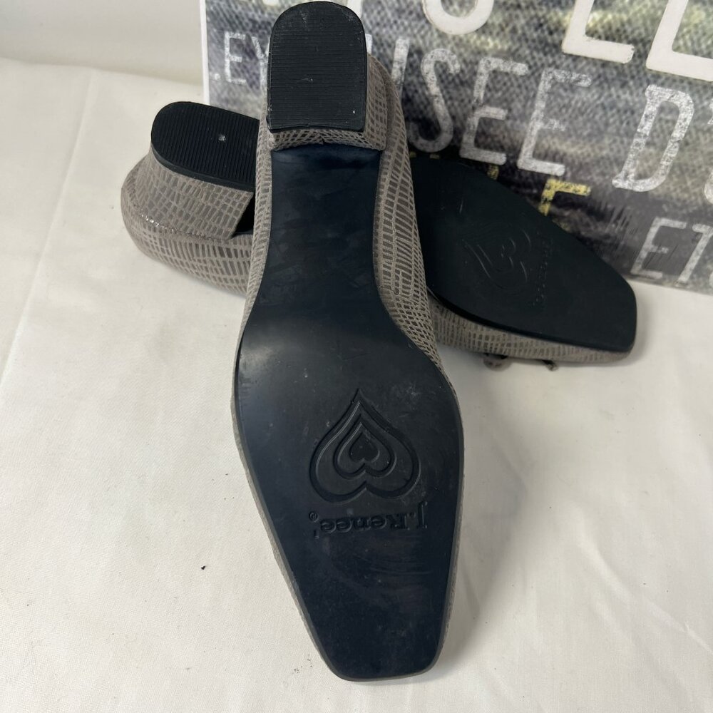 J.RENEE Naughty Gray Lizard Low Heels Shoes Comfort Pumps Dressy 7.5 M. (C-002) - Picture 9 of 10